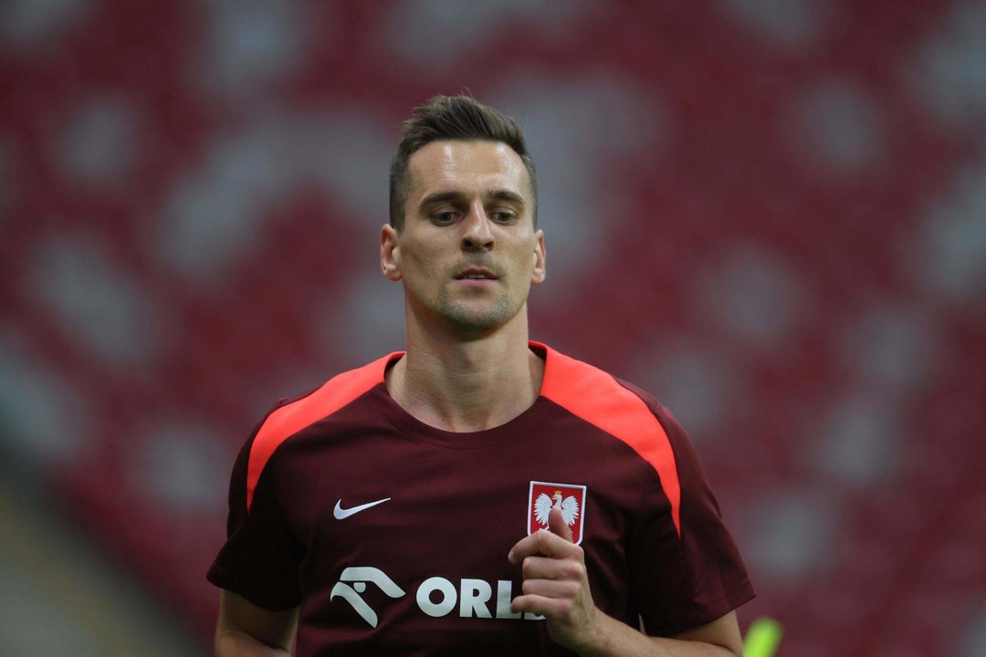 El delantero Arkadiusz Milik, durante un entrenamiento de esta semana de la selección polaca. EFE/EPA/Leszek Szymanski POLAND OUT